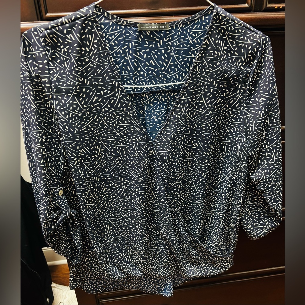 West Kei Navy and White Blouse
